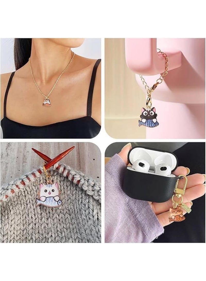 SYOSI Pet Charms, Enamel Cat Dog Pendants for Jewelry Making, Cute Cartoon Animal Charms with Dangle Design for DIY Necklace Bracelet Keychain Crafts, 12 Colors, 24 Pcs Set - Image 5