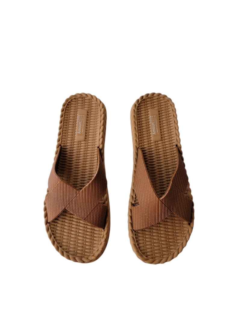 Light silcon slipper with cross design