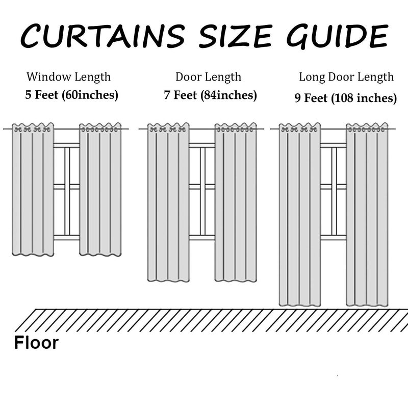 Polyester Eyelet Long Door Curtains 9 Feet Black Pack of 2  - Image 4
