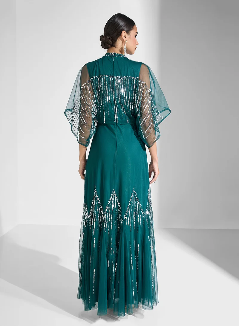 اميليا روز Sequin Overlay Gown
