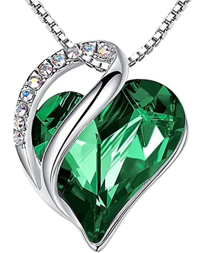 Heart Necklaces for Women, Birthstone Crystal Collection