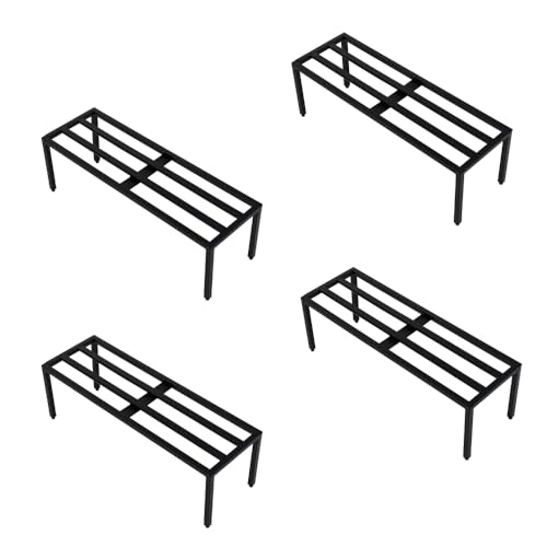 DECOWORLD || Tall Metal Planter || Outdoor & Indoor Plant Stand (Black - Set of 2) - Image 1