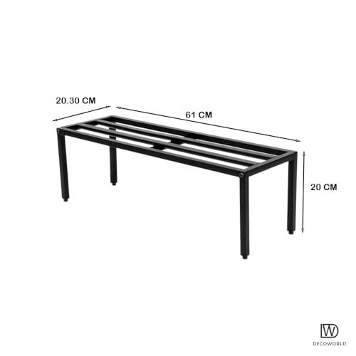 DECOWORLD || Tall Metal Planter || Outdoor & Indoor Plant Stand (Black - Set of 2) - Image 4
