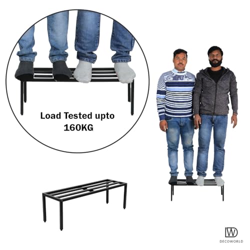 DECOWORLD || Tall Metal Planter || Outdoor & Indoor Plant Stand (Black - Set of 2) - Image 5