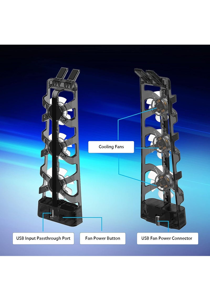 PS5 Cooling Fan, PS5 Cooler with 3 High Speed Cooling Fans (5000RPM) and LED Lights, PS5 Cooling Fan with USB Port, PS5 Accessories for Sony PS5 Digital/Disc Edition - Image 5