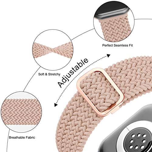 Meliya Braided Stretchy Band Compatible for Apple Watch Strap 38mm 40mm 41mm 42mm 44mm 45mm 46mm 49mm for Women Men, Nylon Elastic Wristbands for iWatch Series 10 9 8 7 6 SE 5 4 3 2 Ultra Ultra 2 - Image 2