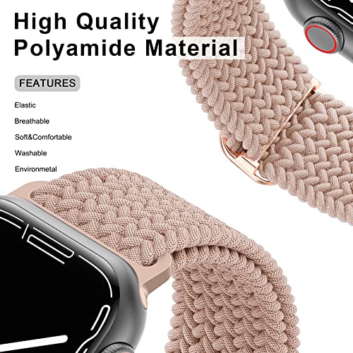 Meliya Braided Stretchy Band Compatible for Apple Watch Strap 38mm 40mm 41mm 42mm 44mm 45mm 46mm 49mm for Women Men, Nylon Elastic Wristbands for iWatch Series 10 9 8 7 6 SE 5 4 3 2 Ultra Ultra 2 - Image 5