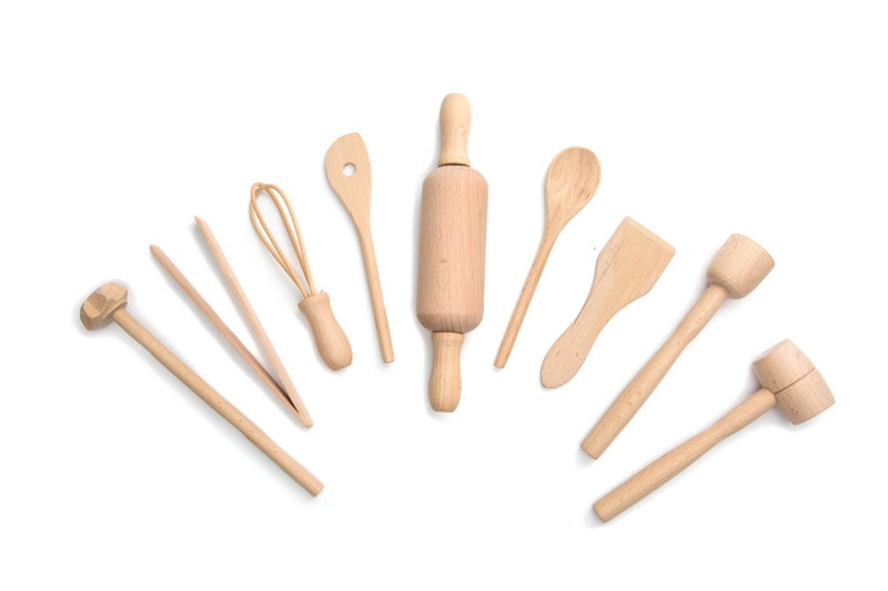 Fox Run Junior Cooking and Baking Tools Set Wood 9Piece