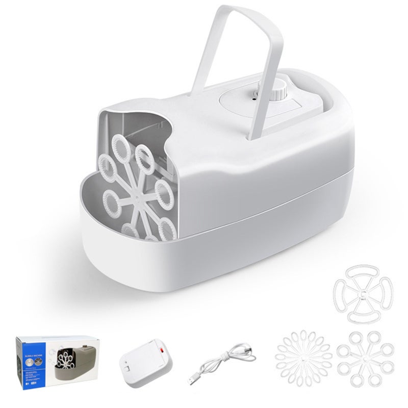 Electric Suitcase Bubble Machine: 23.5x13x13cm ABS Material, 3 Replaceable Bubble Wheels, Fully Automatic Bubble Machine - Dual Power Supply, Portable Bubble Machine for Stage Wedding Party Kids Aged - Image 1