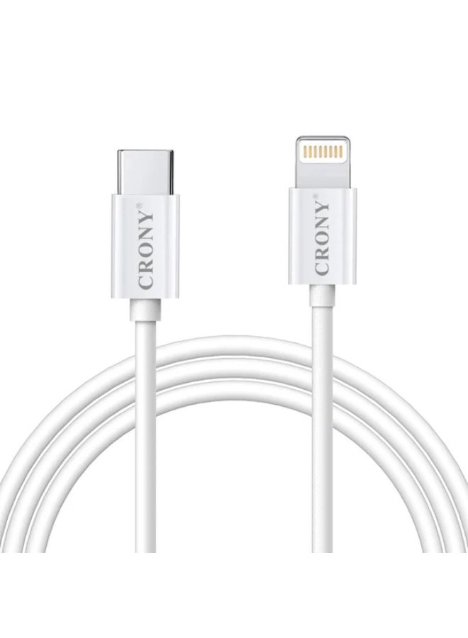 CRONY CR-001 C-Lighting Cable (3A) – Fast Charging & Data Transfer Cable with Ultra Durability: Apple Original Lightning Socket, 20000+ Bend Resistance, Split/Breakage-Resistant Reinforced Construction, Supports Quick Charge for iPhones/iPads, Ideal for Daily Use at Home/Office/Travel - Image 1