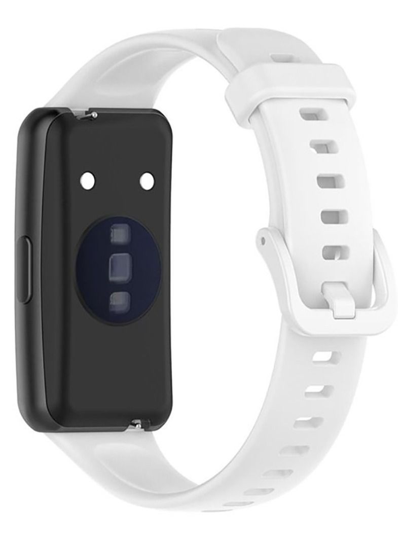 Huawei Band 7 Sport Soft Silcon Replacement Strap - White - Image 4
