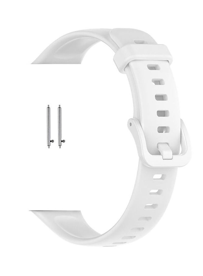 Huawei Band 7 Sport Soft Silcon Replacement Strap - White - Image 2