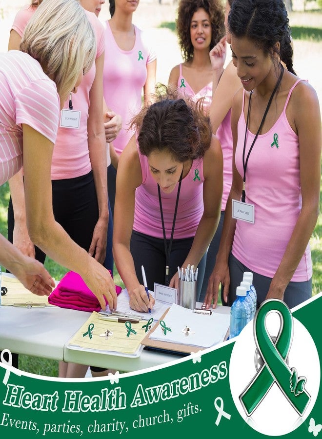 تونديامو مجموعة تونديمو من 30 دبوسًا أخضر اللون على شكل شريط، دبابيس للتوعية بالصحة النفسية، بروش الأمل، هدايا تذكارية للحملات والفعاليات - Image 5