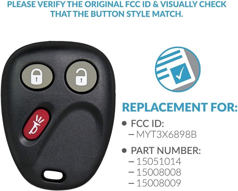 Keyless2Go Replacement Key Fob for Envoy Trailblazer - 2 Pack - Image 4