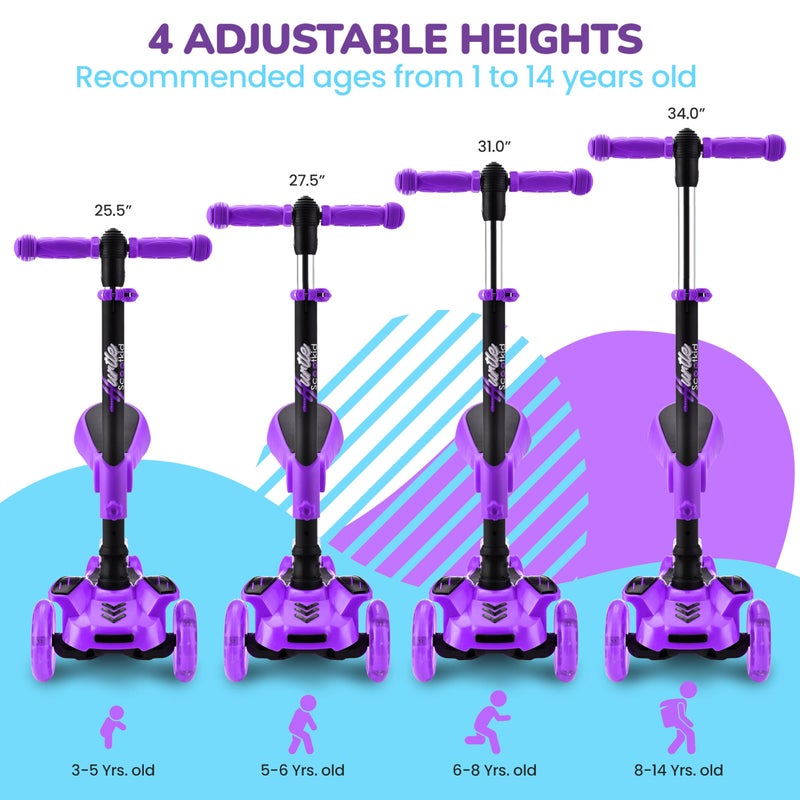 Hurtle 3 Wheeled Scooter for Kids - 2-in-1 Sit/Stand Child Toddlers Toy Kick Scooters with Flip-out Seat, Adjustable Height, Wide Deck, Flashing Wheel Lights, For Boys/Girls 1 Year Old+ - Image 5