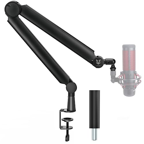 Sensic SA-30 Microphone Boom Arm, 360° Rotatable Mic Stand with 6 inch riser, Microphone Holder with 1/4", 3/8" and 5/8" Adapters, Professional Microphone Arm with Accessories, Mic Boom Arm Black - Image 1
