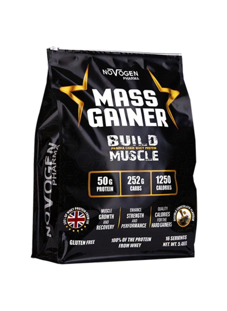 Novogen - Mass gainer 5.4 KG- 16 Servings- Double Chocolate - Image 1