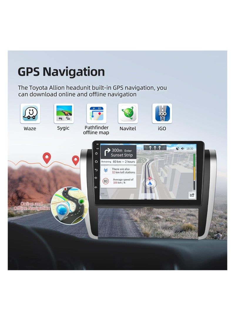 SHEZA STAR Android Car Stereo for Toyota Premio Allion 2007 To 2015 6GB RAM 128GB ROM 9 Inch Support SIM Card, Apple Carplay, MirrorLink WiFi BT, IPS Touch Screen with AHD Camera Included - Image 3