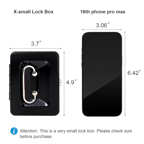 Jssmst Small Cash Box with Lock and Slot - Jssmst Metal Coin Bank Small Lock Box, Black(SMCB0301N) - Image 2