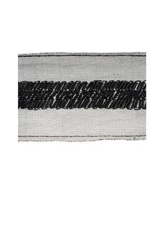 Bugles Bugle Beaded Tulle Trim 2-5/8in Black  - Image 2