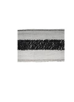 Bugles Bugle Beaded Tulle Trim 2-5/8in Black  - Image 3