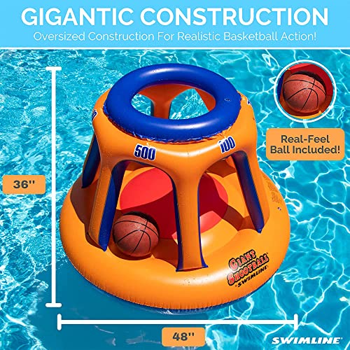 SWIMLINE Inflatable Pool Basketball Hoop Floating Or Poolside Game Giant Shootball Multiple Scoring Ports For Kids & Adults Swimming Splash Hoops With Water Basketball Pools Toy Outdoor Summer Hoops - Image 5