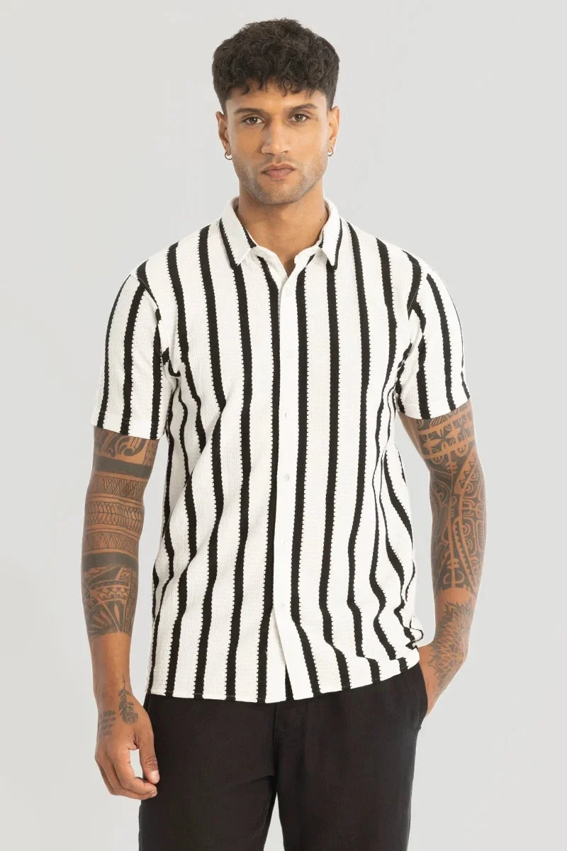 SNITCH White Stripes Knitted Shirt