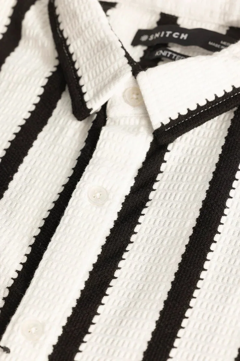 SNITCH White Stripes Knitted Shirt