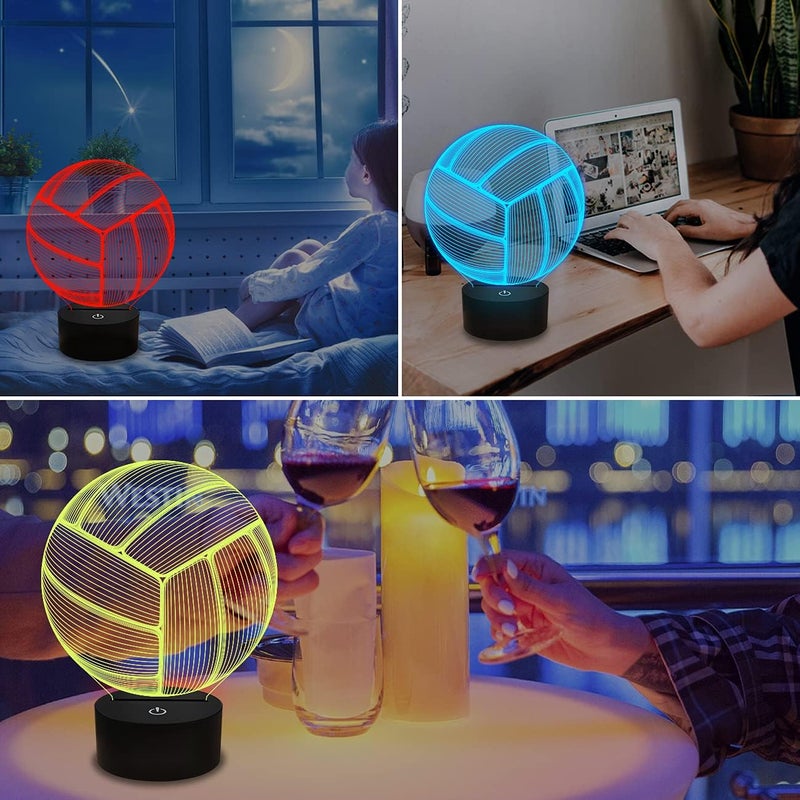 FULLOSUN Volleyball 3D Night Light, Sport Mood Illusion Lamp for Kids with Remote Control 16 Colors Changing, Creative Birthday Beach Volleyball Coach Lover Gifts for Boys Bedroom Decoration - Image 5