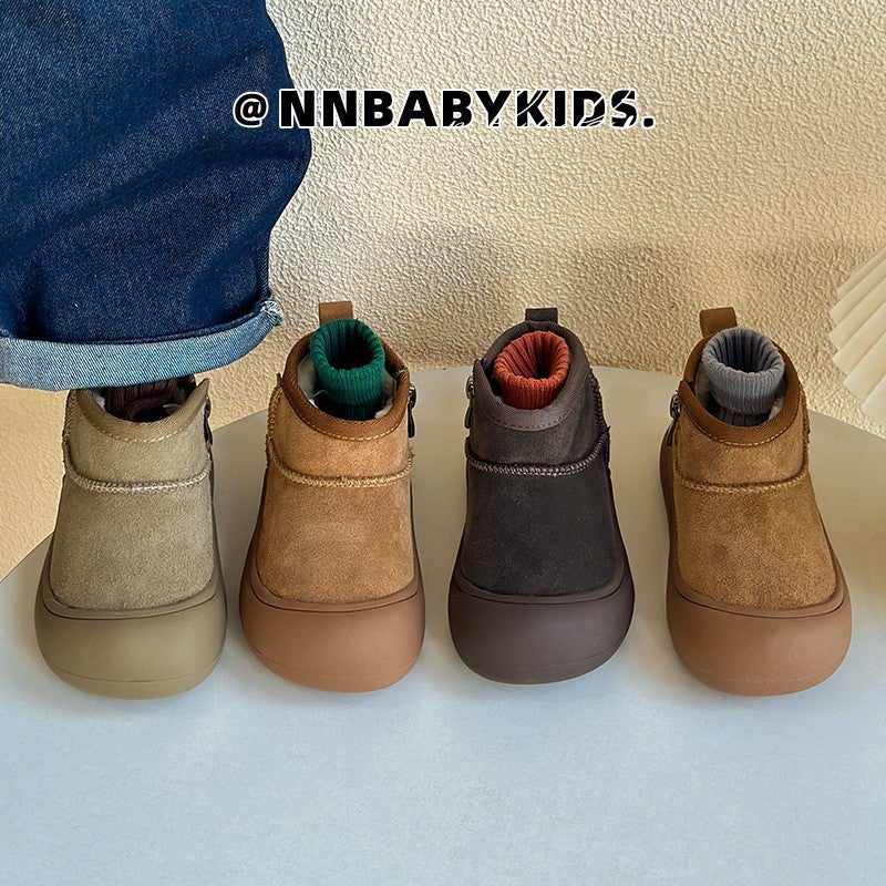 Winter Kidsren'S Shoes Kidsren'S Versatile High-Top Waterproof Snow Boots Korean Style Girls Anti-Kick Round-Toe Kidsren'S Cotton Boots - Image 3