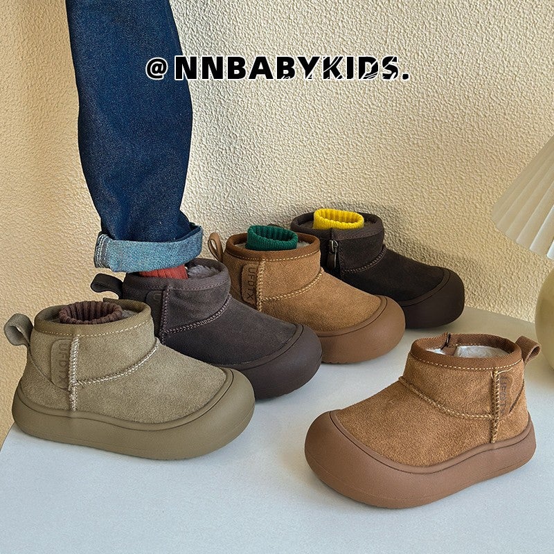 Winter Kidsren'S Shoes Kidsren'S Versatile High-Top Waterproof Snow Boots Korean Style Girls Anti-Kick Round-Toe Kidsren'S Cotton Boots - Image 4
