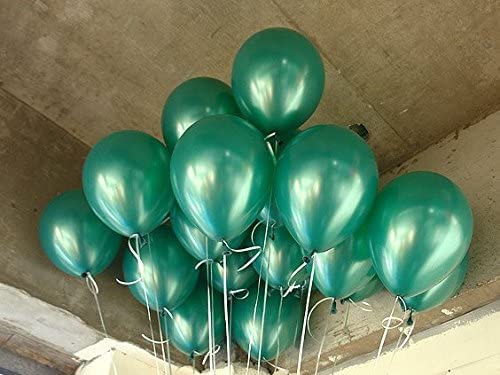 flavouredlove Colorful Metallic HD Party Balloons for Birthday Anniversary Baby Shower (Pack of 50, Dark Green) - Image 1