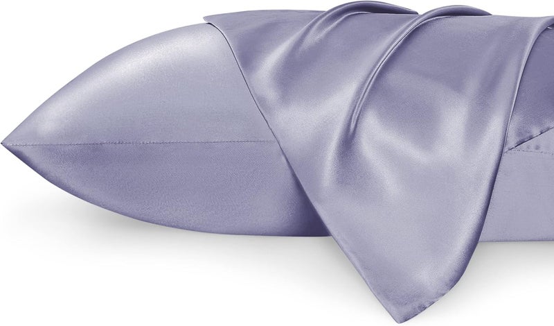 Bedsure King Size Satin Pillowcase Set of 2 - Icelandic Blue Silk Pillow Cases for Hair and Skin 20x40 inches, Satin Pillow Covers 2 Pack with Envelope Closure, Gifts for Women Men - Image 1