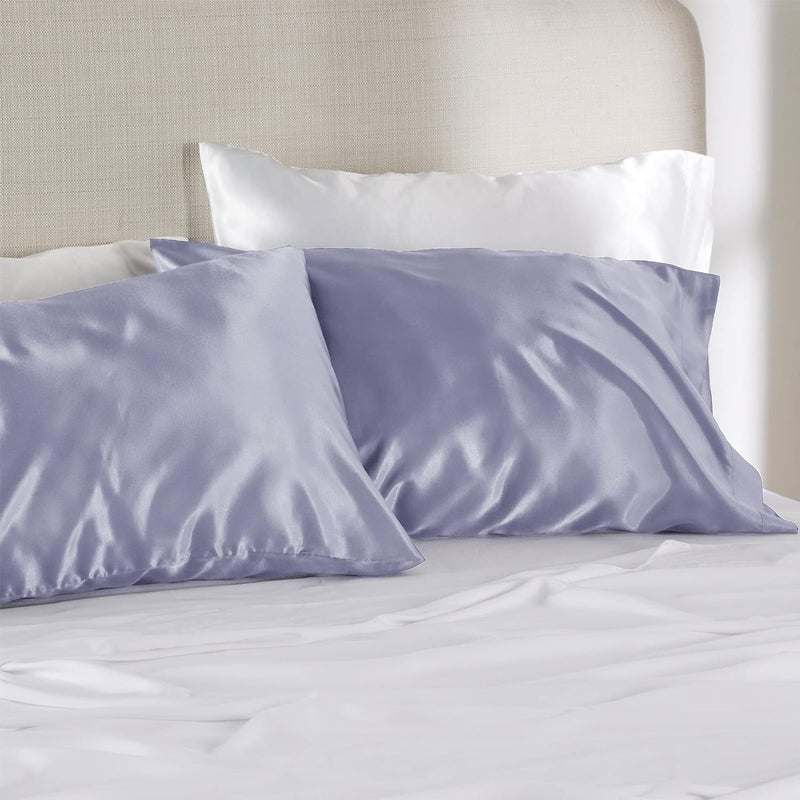Bedsure King Size Satin Pillowcase Set of 2 - Icelandic Blue Silk Pillow Cases for Hair and Skin 20x40 inches, Satin Pillow Covers 2 Pack with Envelope Closure, Gifts for Women Men - Image 2