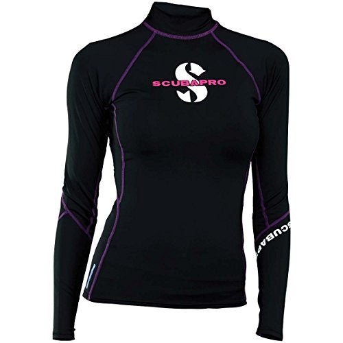SCUBAPRO Women's UPF80 T-Flex Long-Sleeve Rash Guard, Onyx, Medium - Image 1