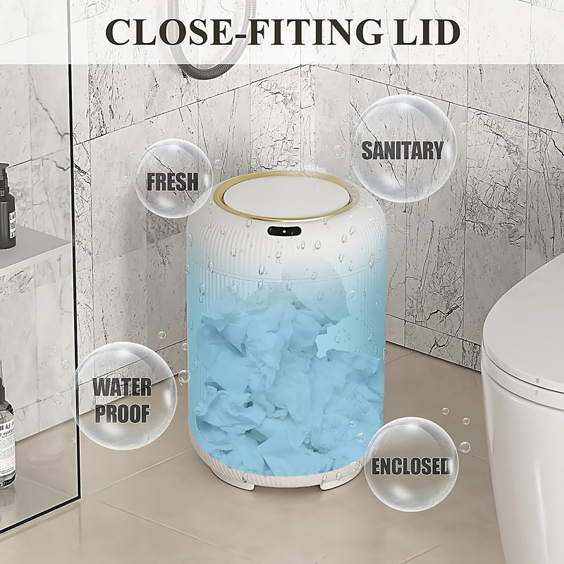 onlcuk Automatic Motion Sensor Bathroom Trash Can with Lid, 3 Gallon Touchless Trash Bin, Smart Plastic Electric Garbage Cans Small White Wastebasket for Office, rv, Bedroom, Living Room - Image 4