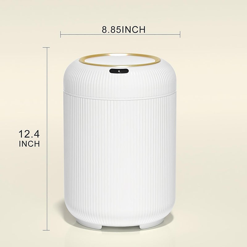 onlcuk Automatic Motion Sensor Bathroom Trash Can with Lid, 3 Gallon Touchless Trash Bin, Smart Plastic Electric Garbage Cans Small White Wastebasket for Office, rv, Bedroom, Living Room - Image 5