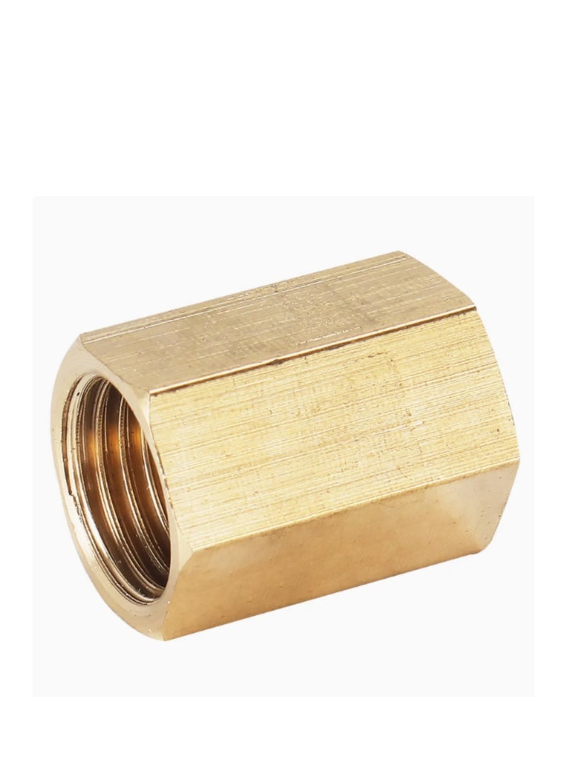 GA Copper internal joint pipe ancient hexagonal through-core internal thread direct connection pneumatic joint   female socket 1/4 inch  - Image 1
