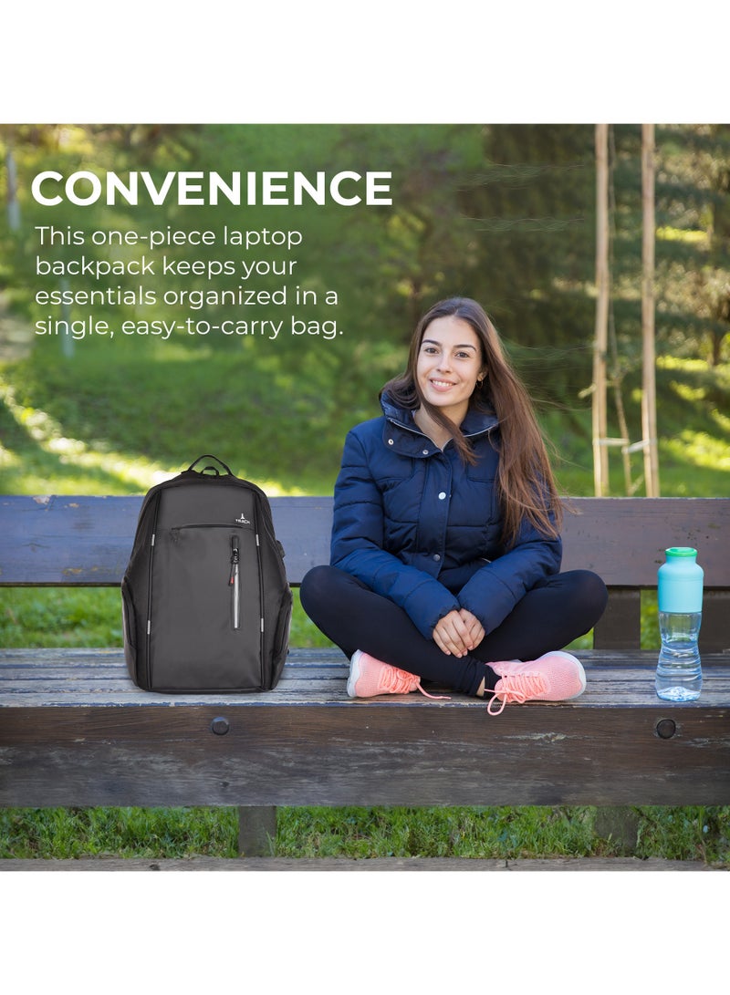 Track Shcool Bag | Laptop Backpack size 20L Model 1918-18 | Black | Unisex | 18 inches USB port | Soft material | Fabric | 1Piece - Image 5