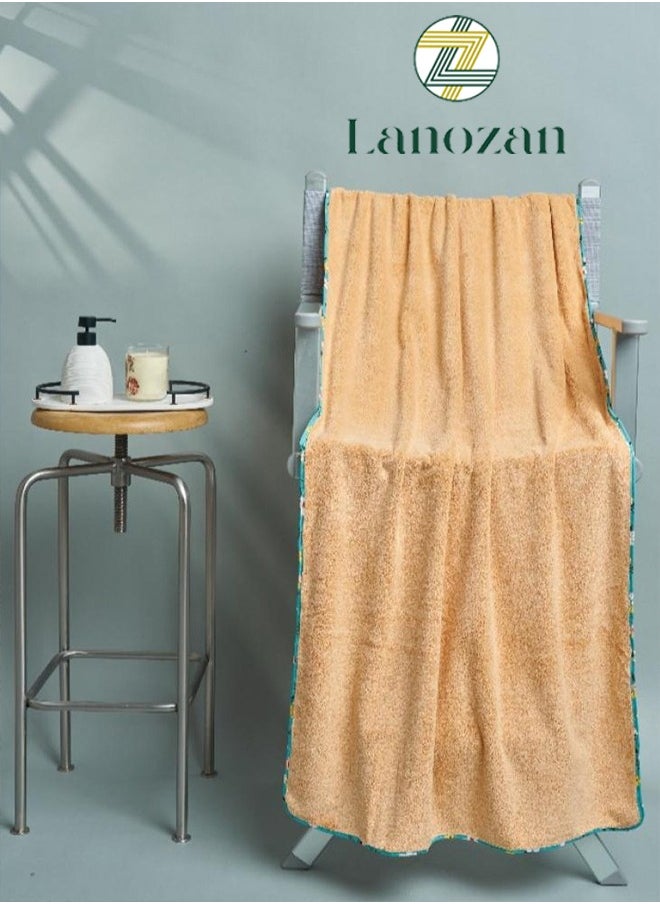 lanozan Medium bath towel size 140*70*2.5cm beige  - Image 1