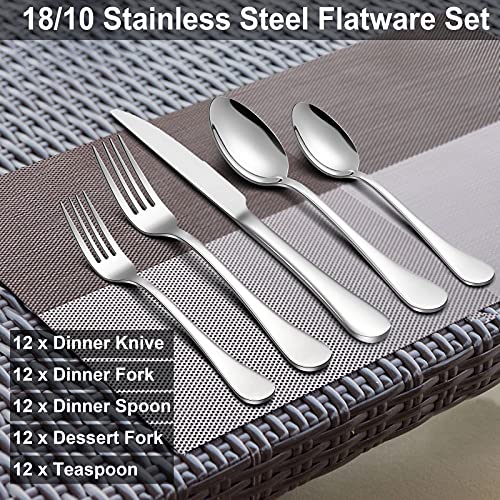 LIANYU 18/10 Stainless Steel Flatware Service for 12, 60-Piece Silverware Cutlery Tableware Set for Restaurant Wedding, Dishwasher Safe, Mirror Polished - Image 5