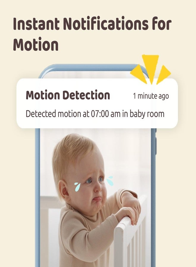 NETVUE Peekababy Smart WiFi Baby Monitor, 1080P FHD Camera and 5" HD IPS Display, Smart App, Two-Way Talk, Sound/Motion Detection and Notifications - Image 3