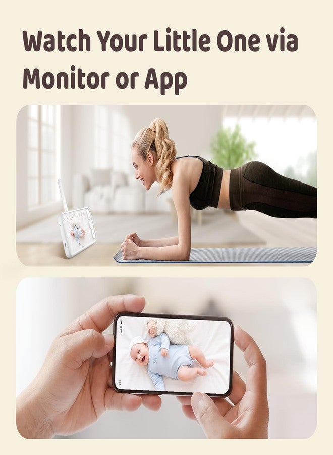 NETVUE Peekababy Smart WiFi Baby Monitor, 1080P FHD Camera and 5" HD IPS Display, Smart App, Two-Way Talk, Sound/Motion Detection and Notifications - Image 2