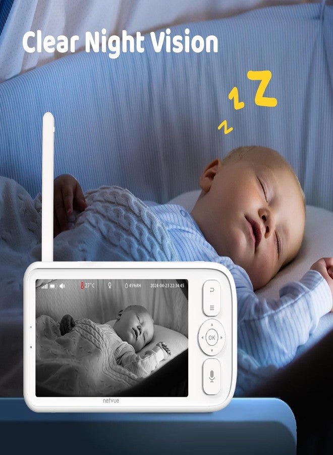 NETVUE Peekababy Smart WiFi Baby Monitor, 1080P FHD Camera and 5" HD IPS Display, Smart App, Two-Way Talk, Sound/Motion Detection and Notifications - Image 4
