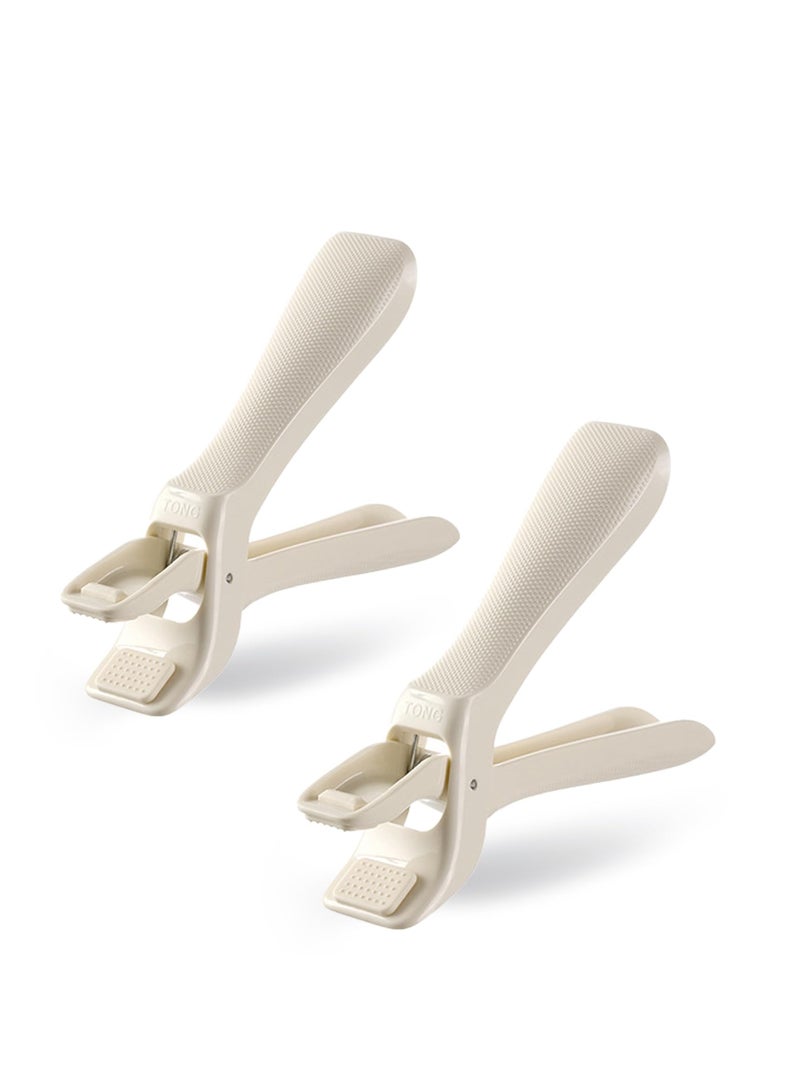 SOLARAE 2 Pack Hot Plate Gripper Tongs for Safely Moving Hot Plates, Bowls, Pizza Pans, Air Fryers, Microwave Ovens with Food - Image 1