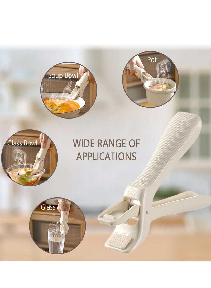 SOLARAE 2 Pack Hot Plate Gripper Tongs for Safely Moving Hot Plates, Bowls, Pizza Pans, Air Fryers, Microwave Ovens with Food - Image 5