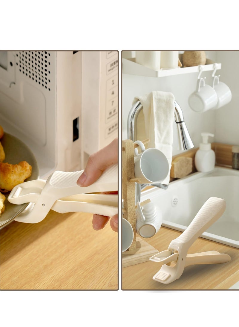 SOLARAE 2 Pack Hot Plate Gripper Tongs for Safely Moving Hot Plates, Bowls, Pizza Pans, Air Fryers, Microwave Ovens with Food - Image 3
