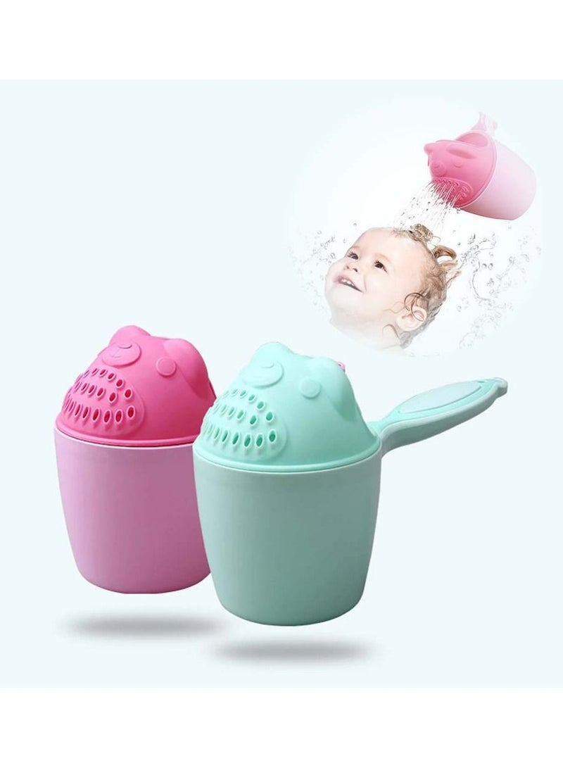 Y&D Baby Bath Rinse Cup Shampoo Rinser Shower Sprinkler Spoon Bathroom Accessories for Tub Wash Cups with Dippers Handle 2 Pcs - Image 1