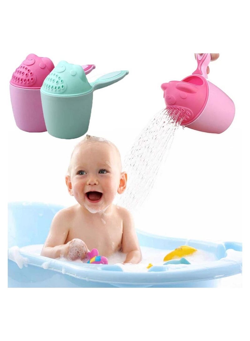 Y&D Baby Bath Rinse Cup Shampoo Rinser Shower Sprinkler Spoon Bathroom Accessories for Tub Wash Cups with Dippers Handle 2 Pcs - Image 5