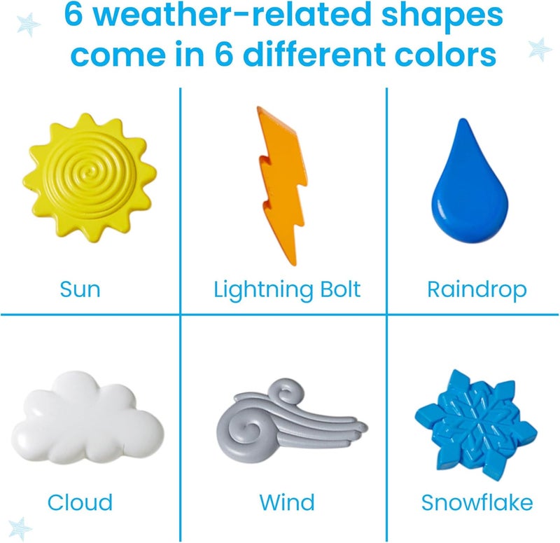 hand2mind Hand2mind Explore The Weather Counters Meteorology for Kids Math Counters Color Sorting Toy Counting Manipulatives Montessori Math Materials Preschool Science Muliticolor - Image 2